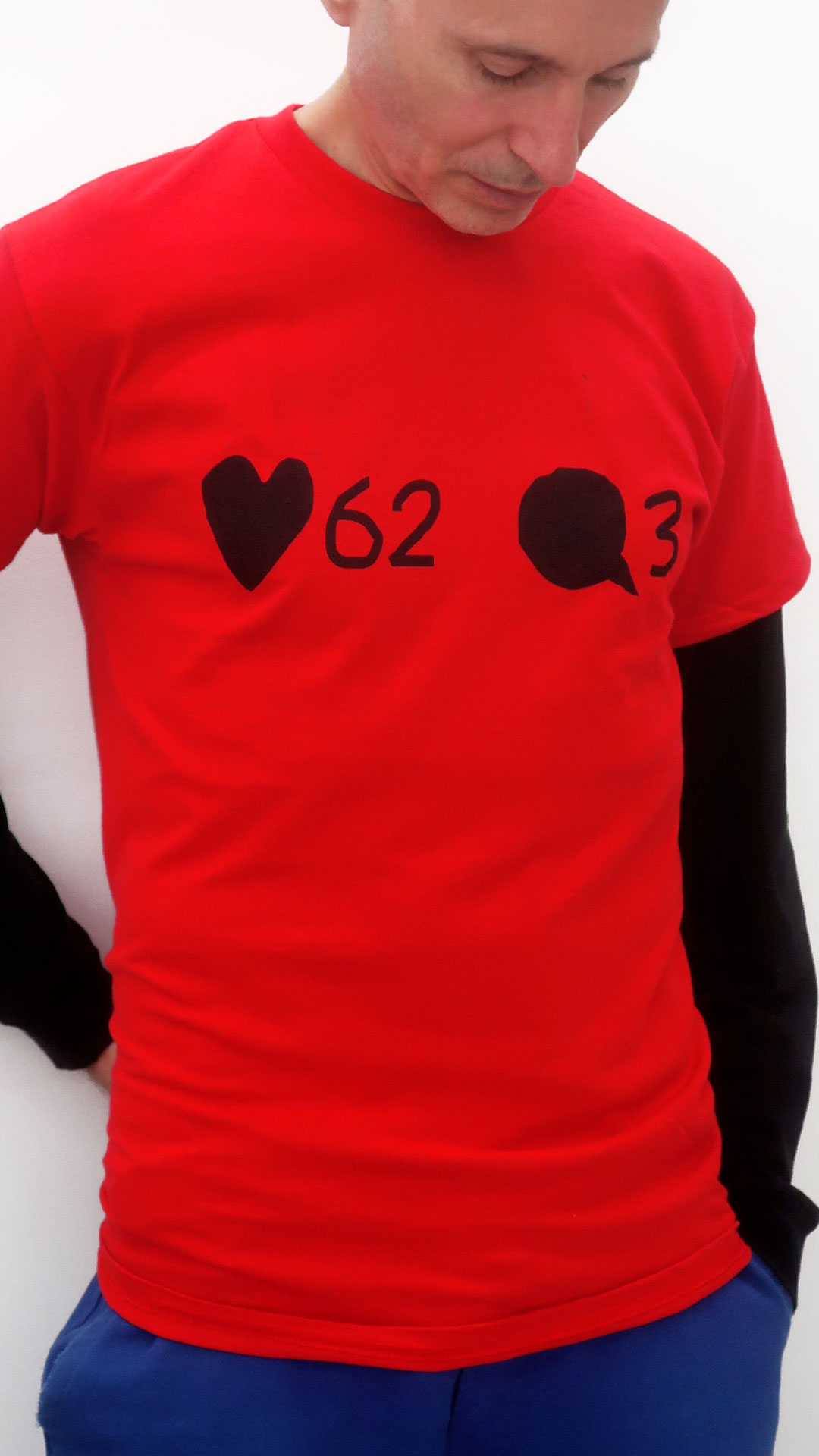 Claude Closky, ‘62 likes and 3 comments,’ 2026, Paris: Florence Loewy. t-shirt. 